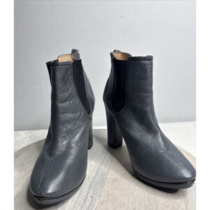 Repetto Women’s Black Leather High Heel Ankle Boots Size 39.5 Platform Booties